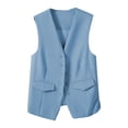 thumbnail image 2 of Xioeram Women Suit Waistcoat Single-breasted V Neck Sleeveless Decorative Pockets Cardigan Solid Color Formal Business Style Casual Office Wear Vest Spring Summer Clothes, 2 of 8