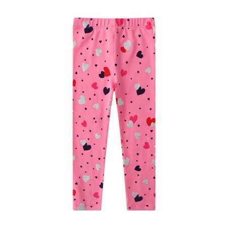 

HuaAngel Toddler & Little Girls Pink Heart Cotton Long Pants Q789 Sizes 2-7