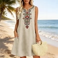 thumbnail image 6 of Lenago Plus Size Summer Dresses for Women 2025 Maxi Dress V-Neck Short Sleeve Dresses for Party Casual Summer Maxi Dresses for Women with Pockets, 6 of 9