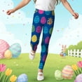 thumbnail image 2 of Easter Print Girls Athletic Casual Leggings Stretchy Tights With Comfortable Waistband For Play School Activities, 2 of 5