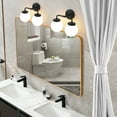 thumbnail image 2 of Deyidn 2-Light Modern Vanity Light, Black Bathroom Light Fixture with Milk White Glass Globes, 45 Inch Bathroom Wall Sconce for Mirror, 2 of 6