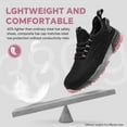 thumbnail image 6 of SPIEZ® Composite Toe Safety Shoes for Women, Slip On Lightweight Safety Sneakers, Breathable Work Shoe with Air Cushion, Black Pink Size 7, 6 of 10
