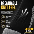 thumbnail image 2 of Men’s Work Crew Socks, Black Socks with Gray Toe and Sole, Midweight Breathable Socks, 3 Pairs, 2 of 9