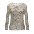 thumbnail image 4 of Long Sleeve Shirts for Women T Shirts Fall Tops Printed Loose Crewneck Cute Tee Shirts XL, 4 of 4