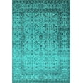 thumbnail image 1 of Ahgly Company Machine Washable Indoor Rectangle Oriental Turquoise Blue Industrial Area Rugs, 4' x 6', 1 of 4