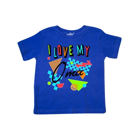 

Inktastic I Love my Oma- 80s retro style Gift Toddler Boy or Toddler Girl T-Shirt