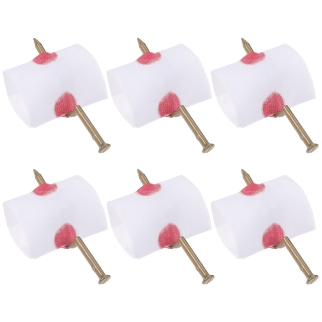 SHISUYAN 6pcs Halloween Trick Prank Tool Creative Nail Through Finger Prop for April Fool's Day