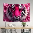 thumbnail image 2 of RKSupls Tapestry Wall Hanging Art, Bold Pink Floral Tiger Hibiscus Exotic Tapestry Decoration for Daily Bedroom, Dorm, Living Room, Apartment Hallway Home Decor, 2 of 5