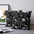 thumbnail image 2 of Pillow Covers 26x26 Set of 2, Black Wildflowers Throw Pillow Covers Decorative Couch Cushion Cover, Farmhouse Floral Botanical Leaves Microfiber Soft Square Pillowcases for Bedroom Living Room Sofa, 2 of 9