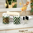 thumbnail image 4 of Yayeee 4 Pack Qtip Holder Bathroom Cotton Swab Canister with Lid Clear Dispenser Set, Green and White Plaid Pattern, 4 of 6