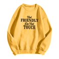 thumbnail image 4 of XIAONU Trendy Women Solid Graphic Sweatshirt Bold Statement Print Pullover Top Cozy Everyday Wear Sweatshirts Yellow, 4 of 4