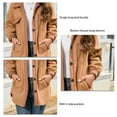thumbnail image 6 of Women Jacket Turn Down Collar Single Breasted Buckle Casual Thicken Coat with Side Pocket Chocolate S, 6 of 6