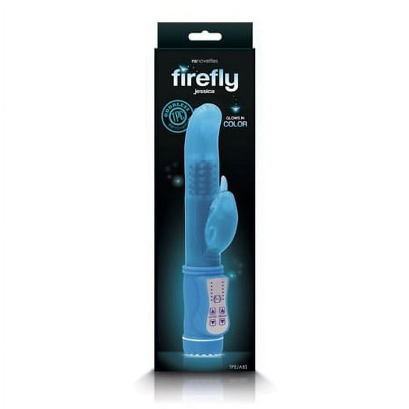 New Sensations Novelties Firefly Jessica Rotating Rabbit Vibrator - Blue