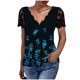 thumbnail image 1 of Camisa de manga corta con cuello en V estampada a la moda informal para mujer Fridja  ghk4131, 1 of 4