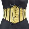 thumbnail image 3 of Women's Underbust Satin Waist Cincher Corset Shaper Bustier Top Underbust Lace Up Steel Boned Waist Trainer Ladies Costume Tummy Control Corset Clearance, 3 of 7
