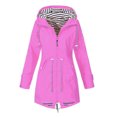 thumbnail image 4 of Veste à Capuche Douce pour Femme Imperméable Manteau de Pluie Veste Armée Extérieur Extérieur Rose S, 4 of 4