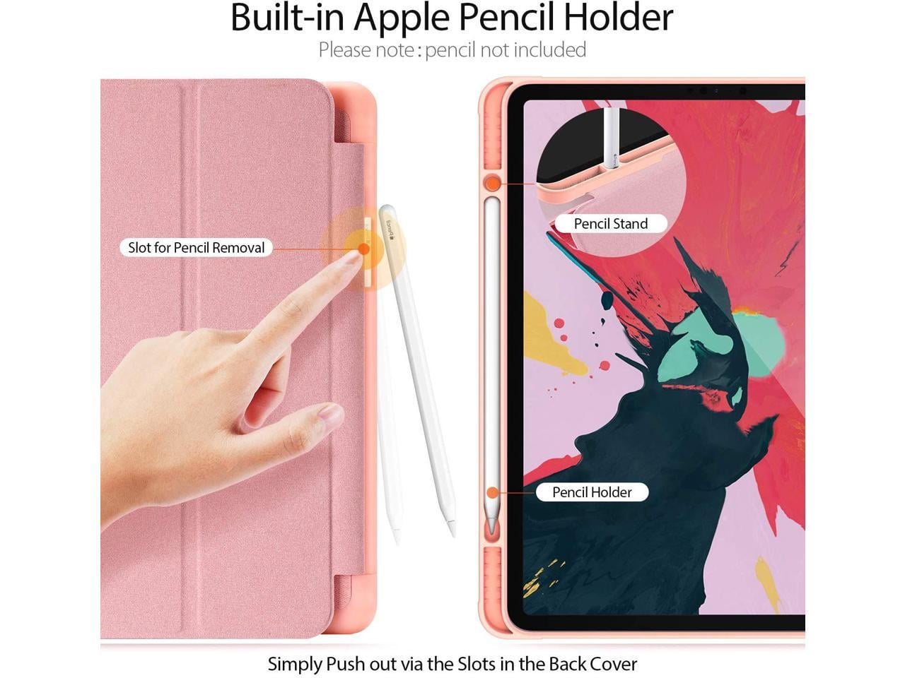 Slim Smart Case for iPad Pro 12.9 2022 2021 2020 6th 5th 4th Generation Support Apple Pencil Charging Soft TPU Protective Stand Cover