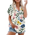 thumbnail image 5 of Women's Short Sleeved Shirt, Daily Fashion Printed Button Top, Chest Pocket Cardigan, 5 of 8