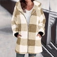 thumbnail image 2 of Women Sherpa Jacket Fuzzy Fleece Zip Up Winter Coat Warm Faux Fur with Pockets Long Sleeve Hooded Outerwear, 2 of 6