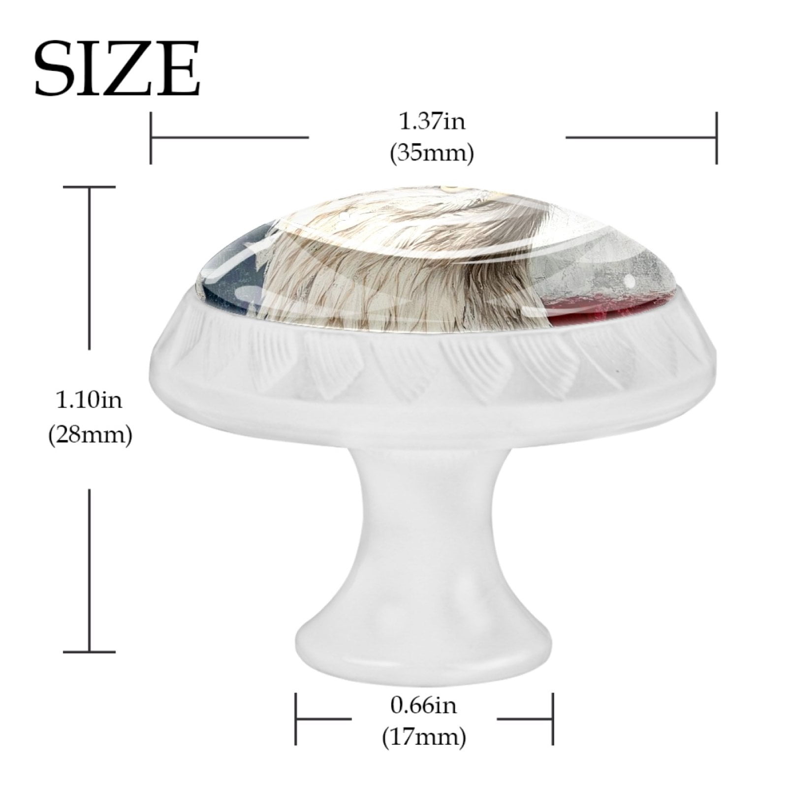 4 Pcs Eagle and American Flag Knobs for Kitchen Cabinet Cupboard Dresser Bookcase Drawer Pulls Handles Round Home Decor