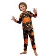 thumbnail image 4 of Family Matching Halloween Pajamas Set Ghost Bat Long Sleeve Horror Pjs Spider Web Skull Crew Neck Spooky Pajamas, Kids:8 Years, 4 of 9