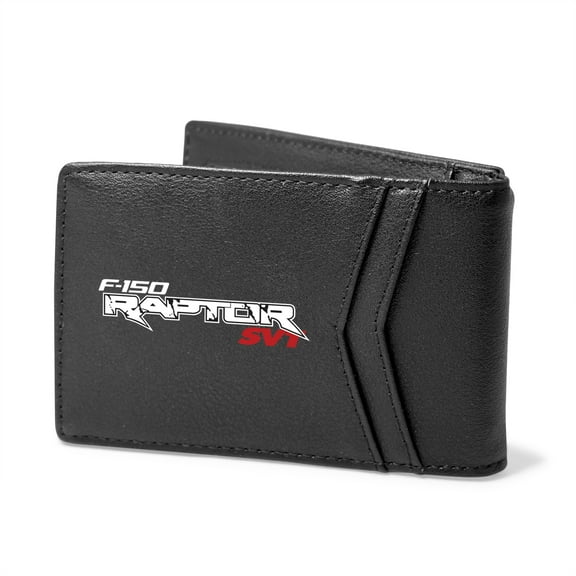 Ford F-150 Raptor SVT Black PU Leather Slim RFID Resistant Bi-fold Men Wallet