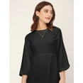 thumbnail image 3 of Moomaya Boat Neck Bodycon Solid Georgette Dress - Women's Stylish Bodycon Dress, 3 of 9