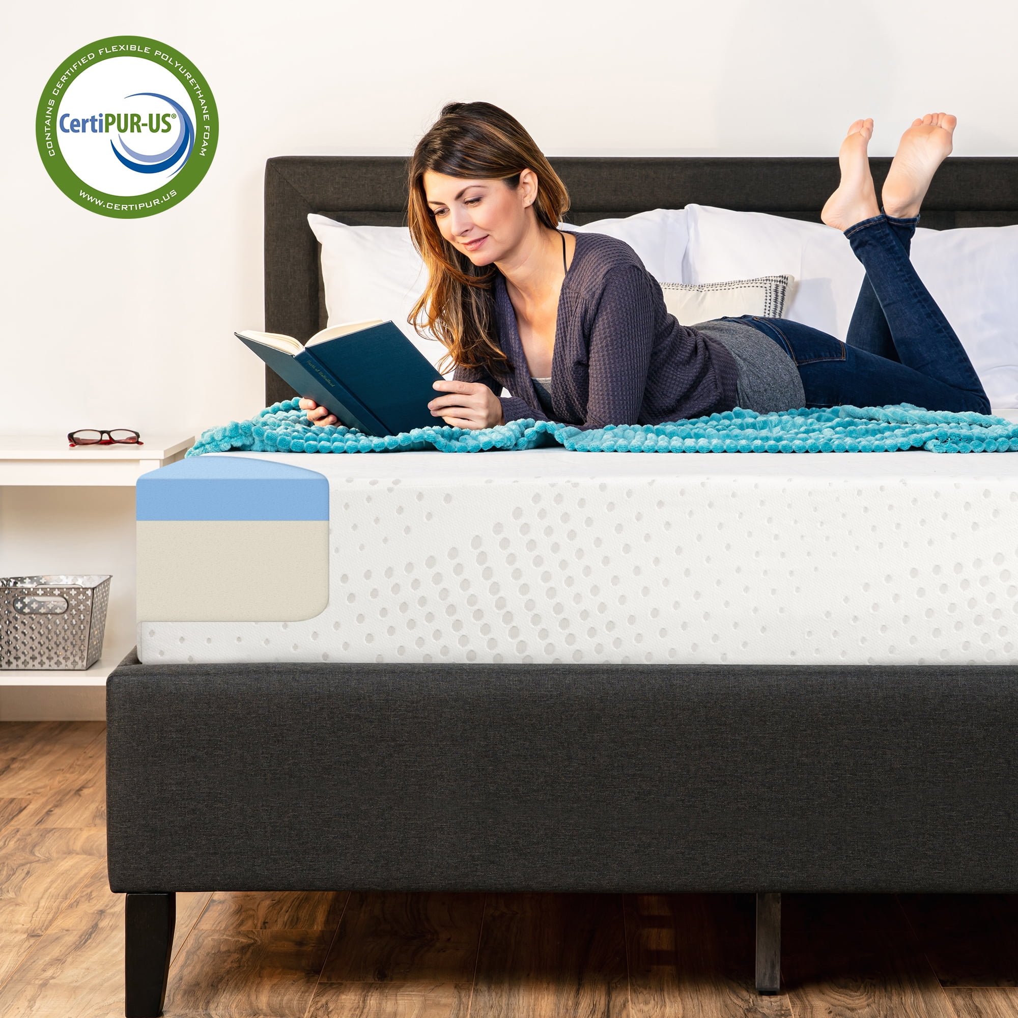 Best Choice Products 10Inch Dual Layered Gel Memory Foam Mattress w/ CertiPURUS Certified Foam