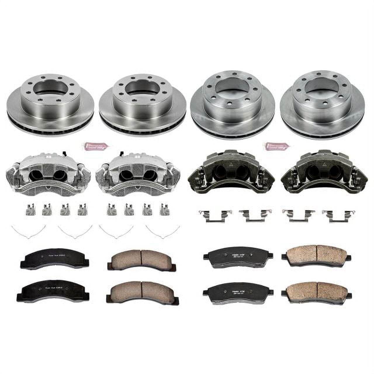PowerStop Front and Rear Stock Replacement Brake Pad and Rotor Kit with Calipers Fits: FORD Select Models KCOE1906