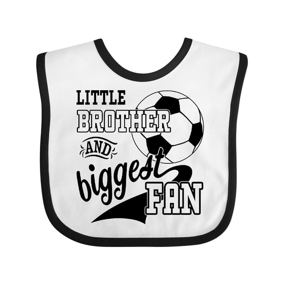Inktastic Little Brother and Biggest Fan Soccer Player Boys Baby Bib