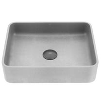 VIGO Segovia Gothic Gray Concreto Stone 16 in. L x 12 in. W x 4 in. H Rectangular Vessel Bathroom Sink