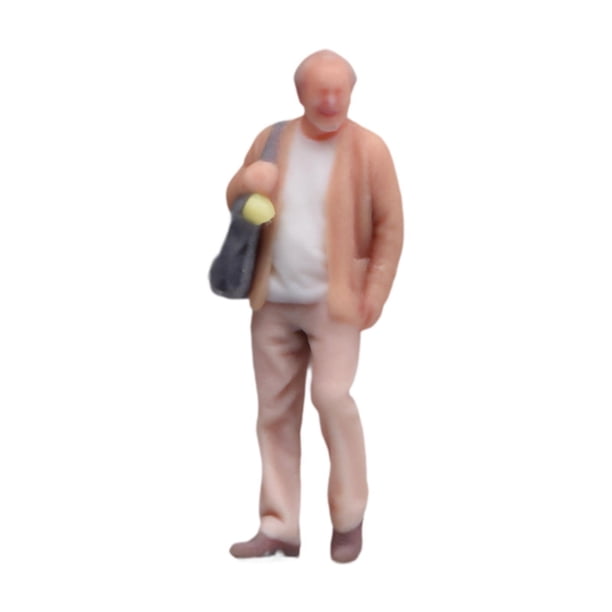 Dioramas de figuras humanas a escala 1/64, simulación de jardín de hadas, trenes pintados realistas hombres mayores