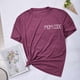thumbnail image 5 of Fiudx Ofertas Relámpago Moda Mujer Verano Cómodo Cuello Redondo Impresión Manga Corta Tops Blusa Camiseta, 5 of 6