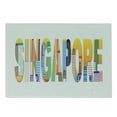 thumbnail image 1 of Singapore Cutting Board, Vibrant Big Letters Designed with City Construction Creative Digital Artwork, Decorative Tempered Glass Cutting and Serving Board, in 3 Sizes, by Ambesonne, 1 of 2
