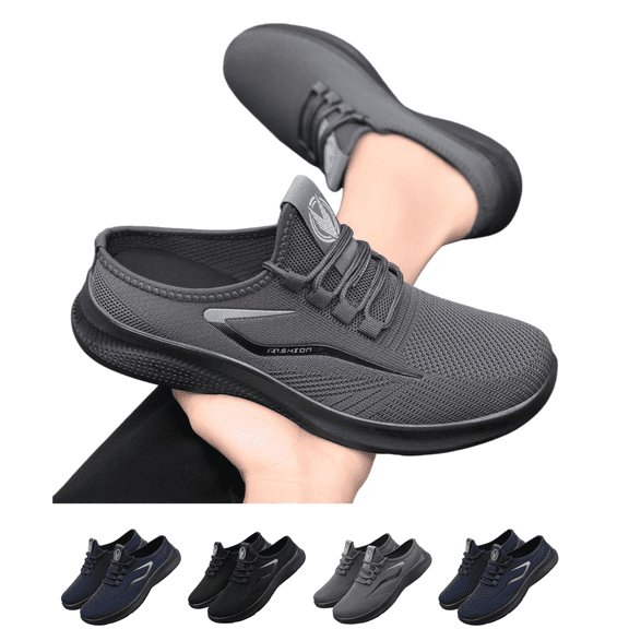 EKVAHL Orthopedic Shoes for Men Arch Support Slip On Wide Width Sneakers Non-Slip Sole Lightweight Running Shoes Breathable Mesh Outdoor Walking Shoes