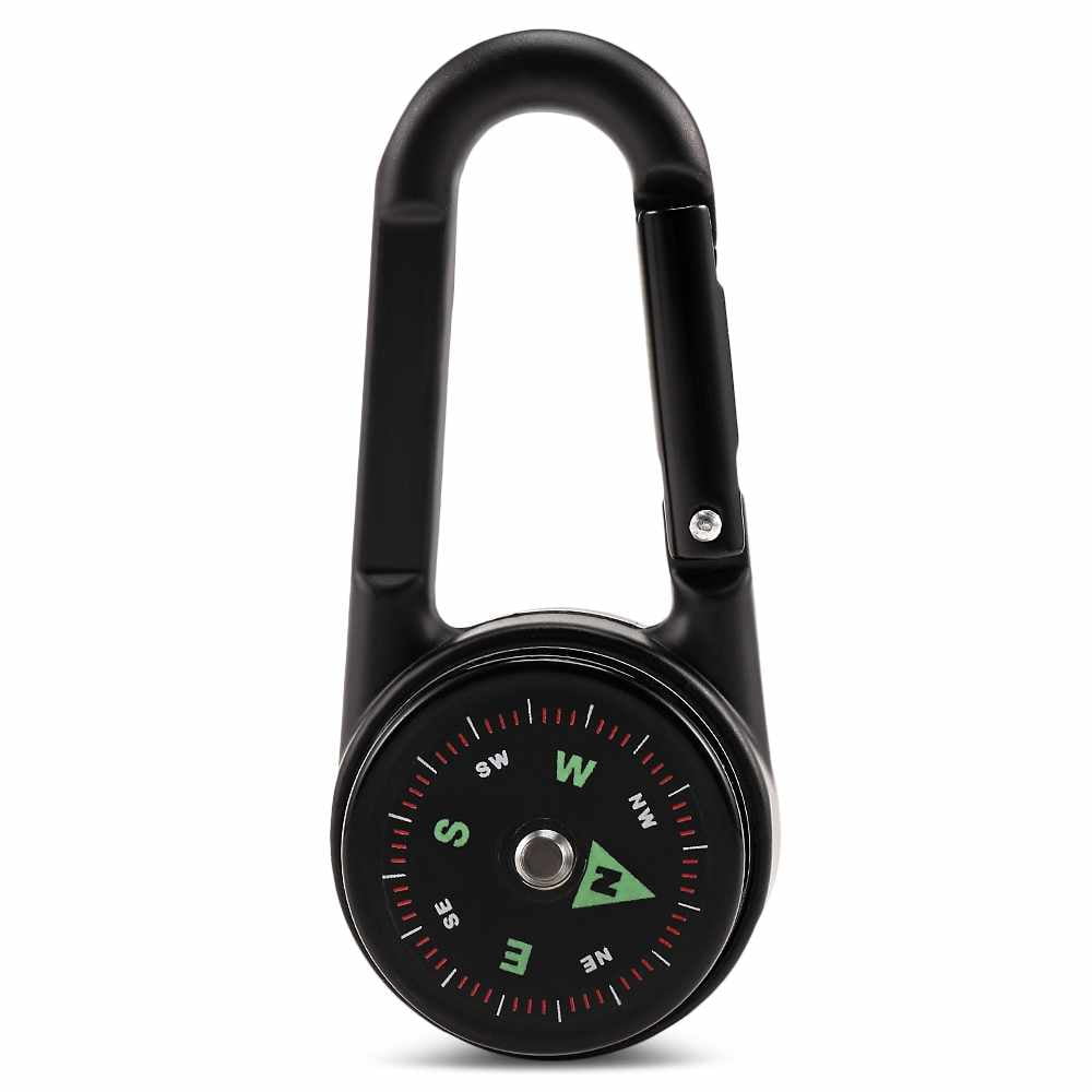 Black Mutifunction Diastimeter with Milometer Thermometer Compass Keychain 