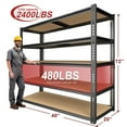 thumbnail image 3 of ZEUKMXOO Garage Storage Shelving, 40"W Heavy Duty Shelves, 72"H Adjustable 5-Tier Metal Shelving Unit, 2400Lbs Storage Rack for Garage, Basment, Warehouse, Kitchen, 3 of 8
