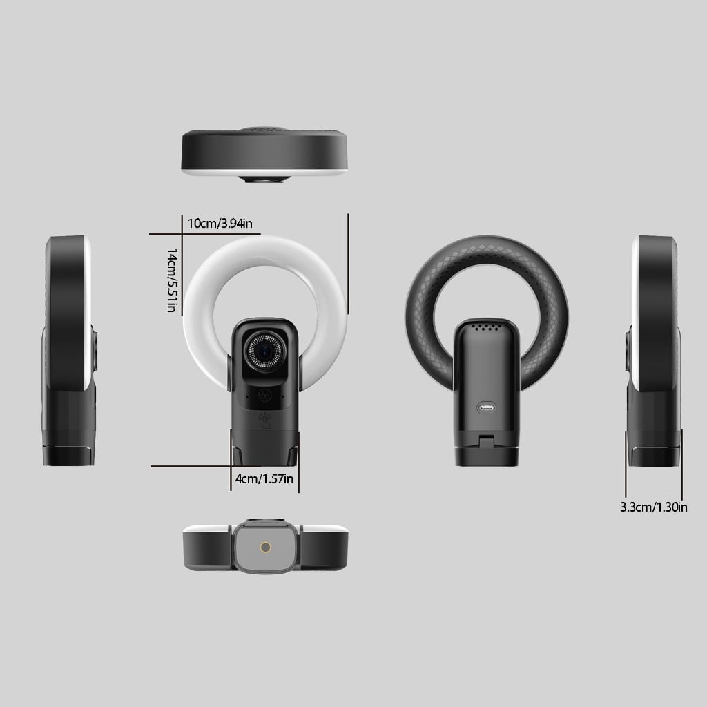 4K Webcam Autofocusing With 9 Adjustable Lighting And Type C Camera For Professional Video Calls
