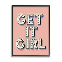 Stupell Home Décor Industries Get It Girl Bold Polka Dot Typography over Pink, 24 x 30, Designed by Jo Taylor