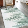 thumbnail image 2 of Watercolor Green Forest Area Rugs 2.7'x5', Washable Small Throw Rugs for Kitchen Bedroom, Misty Cloud Trees Art Indoor Outdoor Rug Non-Slip Low Pile Carpet Runner Reversible Floor Mats, 2 of 8
