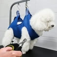 thumbnail image 5 of Azul - Hamaca para el cuidado de perros y gatos, cachorros pequeños y perros mini, hamaca para perros con 2 ganchos en forma de S, bolsa de aseo de tela transpirable para el cuidado de oídos y ojos, 5 of 5