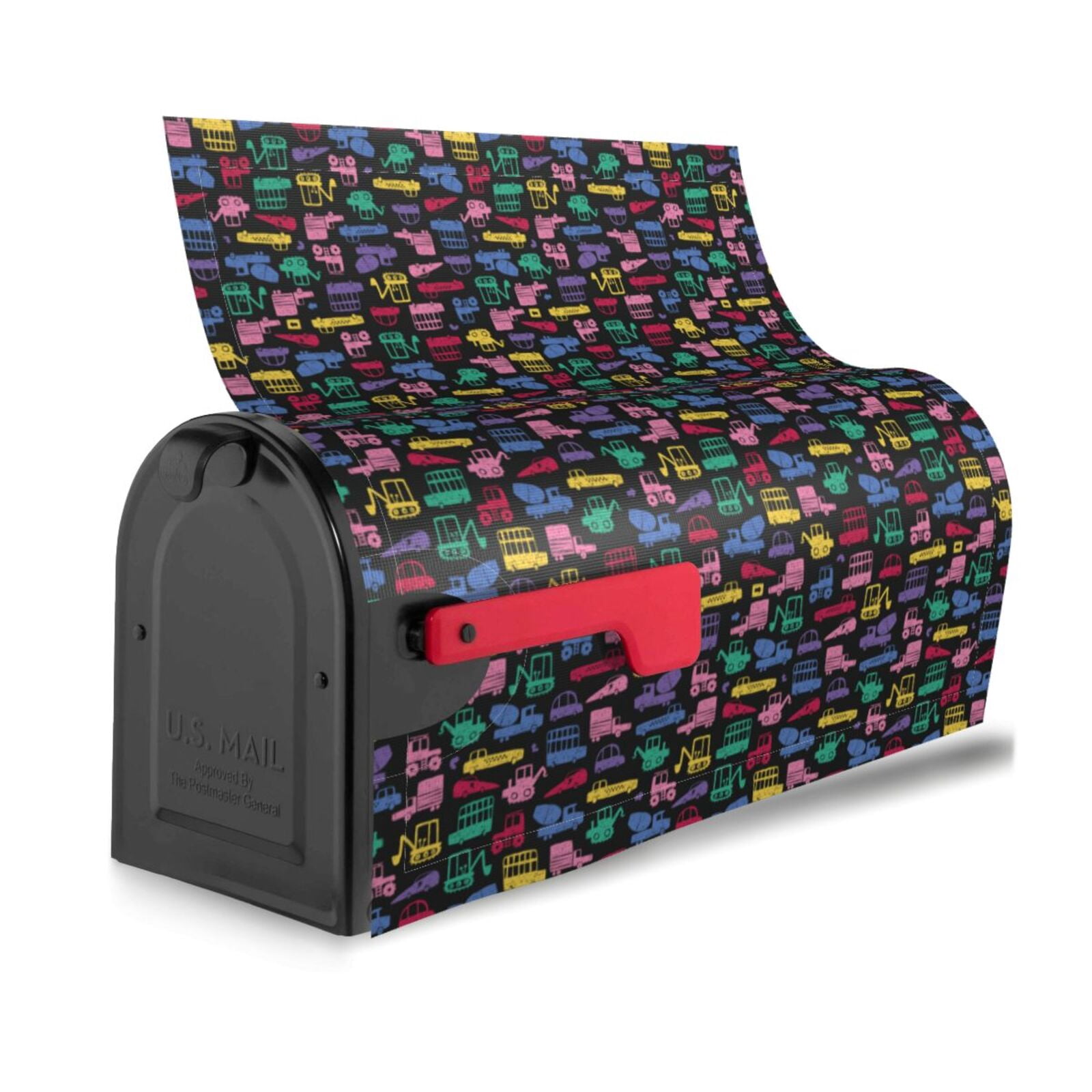 Xecao Colorful Excavator for Mailbox Cover with Magnetic Strips, Waterproof and Sunscreen, Adds a Decorative Touch to Your Garden Yard.