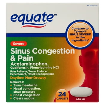 Equate Severe Sinus Congestion & Pain  Cets 325mg, 24 Count