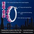 thumbnail image 2 of Gem Stone King 925 Sterling Silver Pink Created Sapphire Earrings for Women (4.00 Cttw, Oval 6X4MM), 2 of 5