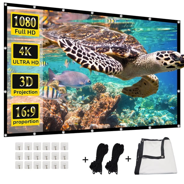 Pantalla de proyector HUANYINGBJB 4K 16:9 HD 200 cm trasera delantera