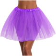 thumbnail image 2 of Idoravan Women's Basic Versatile Skirt Clearance Womens High Quality Pleated Gauze Short Skirt Adult Tutu Dancing Skirt 3 Layered, 2 of 3