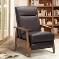 thumbnail image 2 of AFO Mid Century Modern Recliner Chair, Leather Push Back Armchair with Retractable Footrest, Solid Wood Legs, High Back Lounge Chair for Living Room, Chocolate, 2 of 10