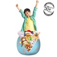 thumbnail image 3 of Hippo Storage Toy Bag Chair, Pattern with Hippo Girl Walking with Umbrella on a Rainy Day, Stuffed Animal Organizer Washable Bag, Large Size, Grey Pink Sky Blue, by Ambesonne, 3 of 3