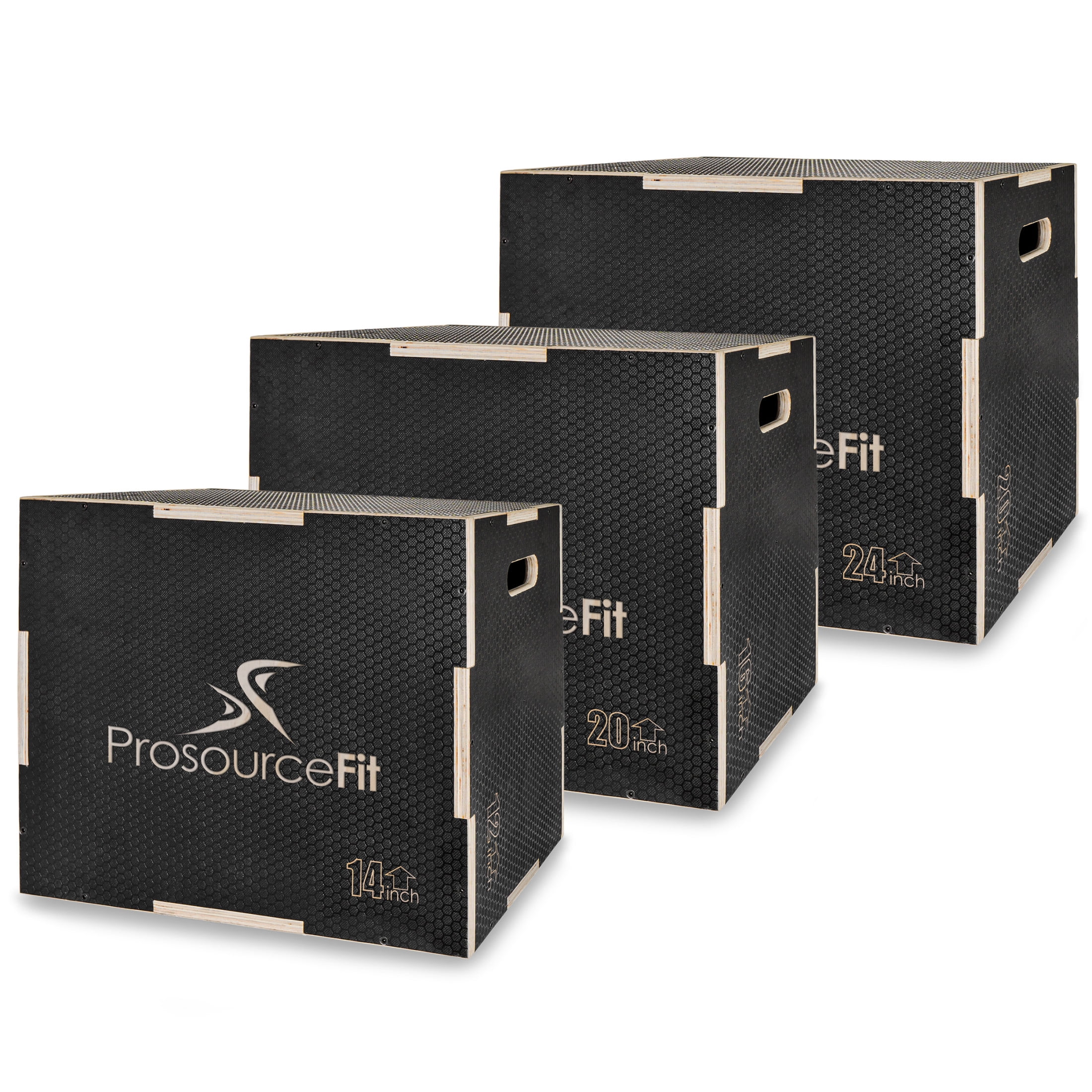 ProsourceFit 3-in-1 Wood Plyometric Jump Box for Cross-Training Agility