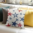 thumbnail image 3 of BANET Pillowcase for Couch Sofa Red Navy Blue Design White, 3 of 5